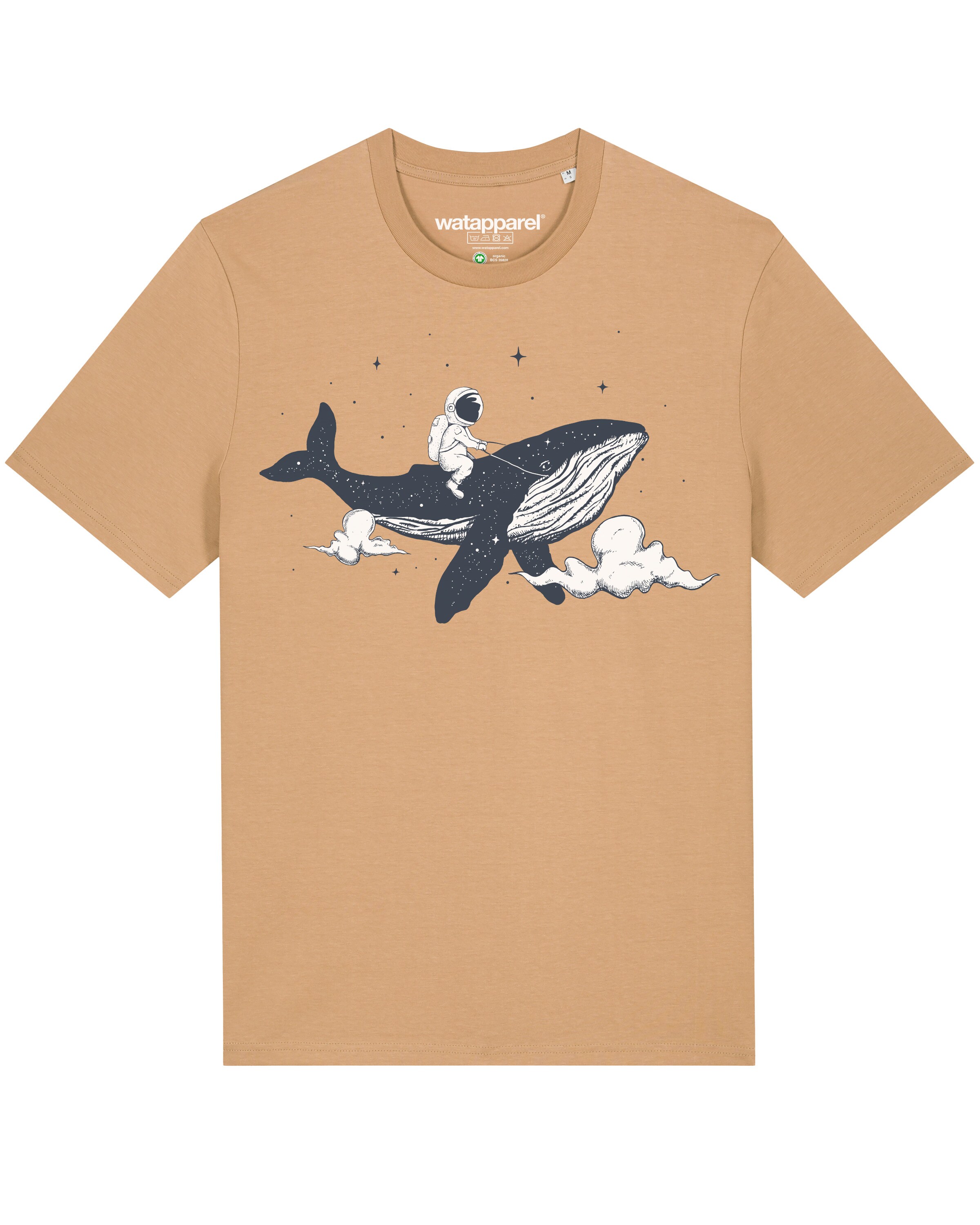 Watapparel Shirt 'Spacewhale' in Beige: Vorderseite