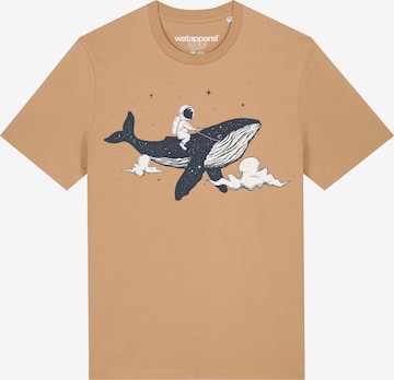 T-Shirt 'Spacewhale' Watapparel en beige : devant