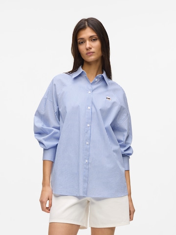 Camicia da donna ' Ikon Gestreiftes Hemd ' di Karl Lagerfeld in blu: frontale