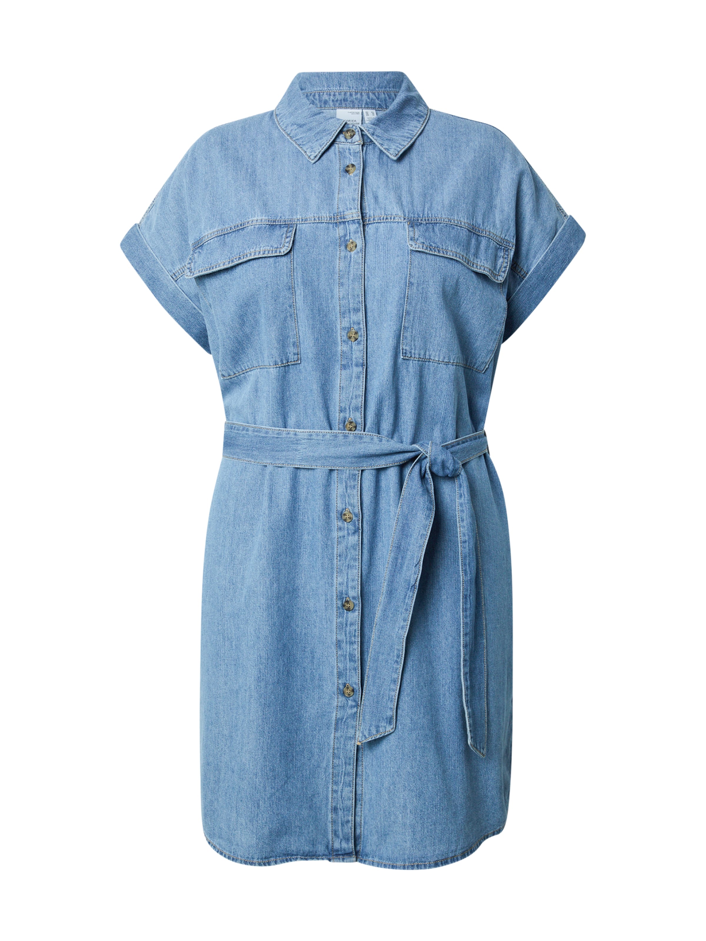 Robe-chemise 'VMCNotus' Vero Moda Curve en bleu : devant