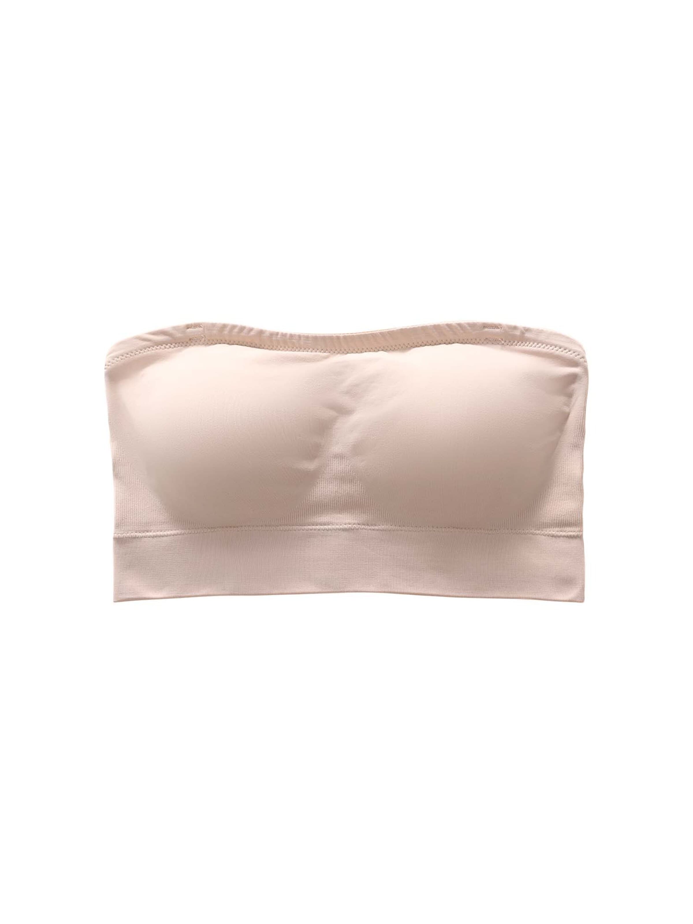 SHARICCA Bralette Bra 'SHARICCA Minimalist Seamless Strapless Tube Top with Detachable Straps' in Beige: front