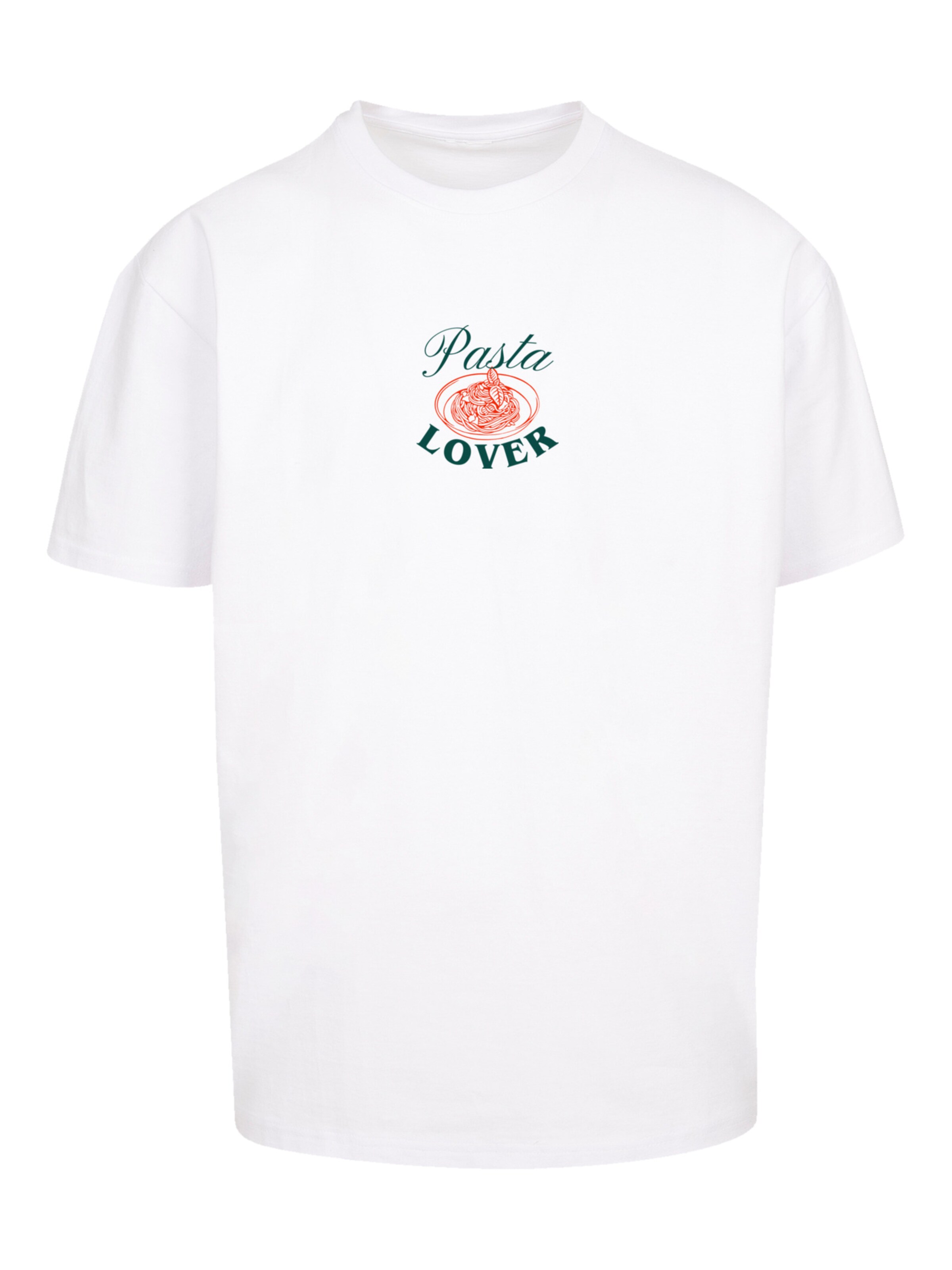 T-Shirt 'Pasta Lover' F4NT4STIC en blanc : devant