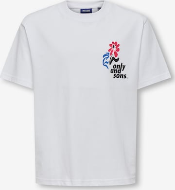 Only & Sons Junior T-shirt 'OSJFRED LAURENT' i vit: framsida