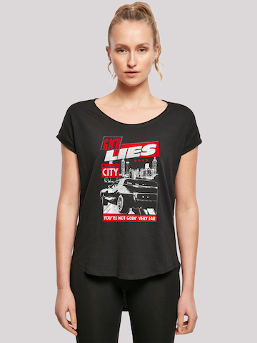 F4NT4STIC Shirt 'Guns N' Roses Lies City Rock Music' in Zwart: voorkant