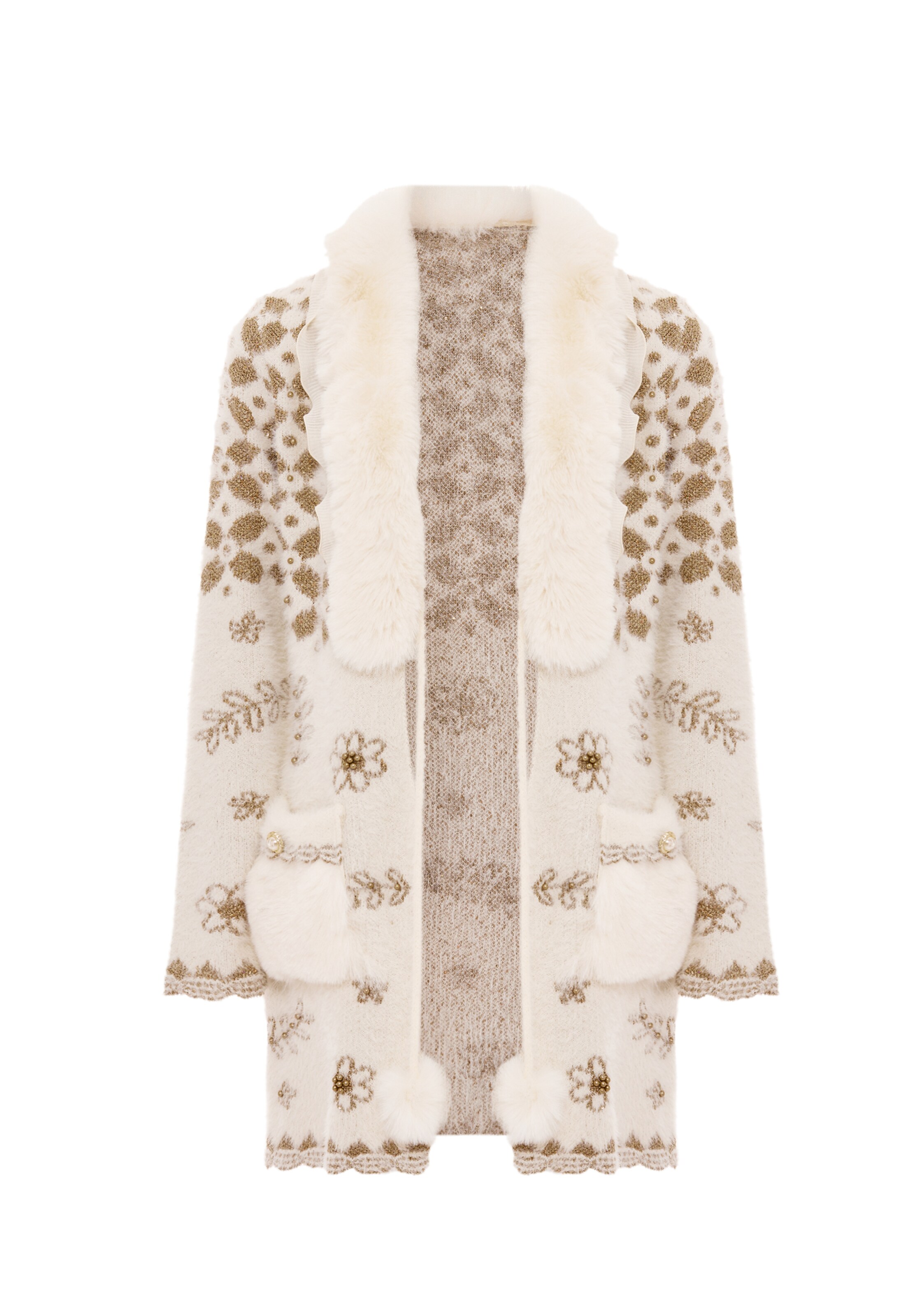 faina Kardigán - Biela: predná strana