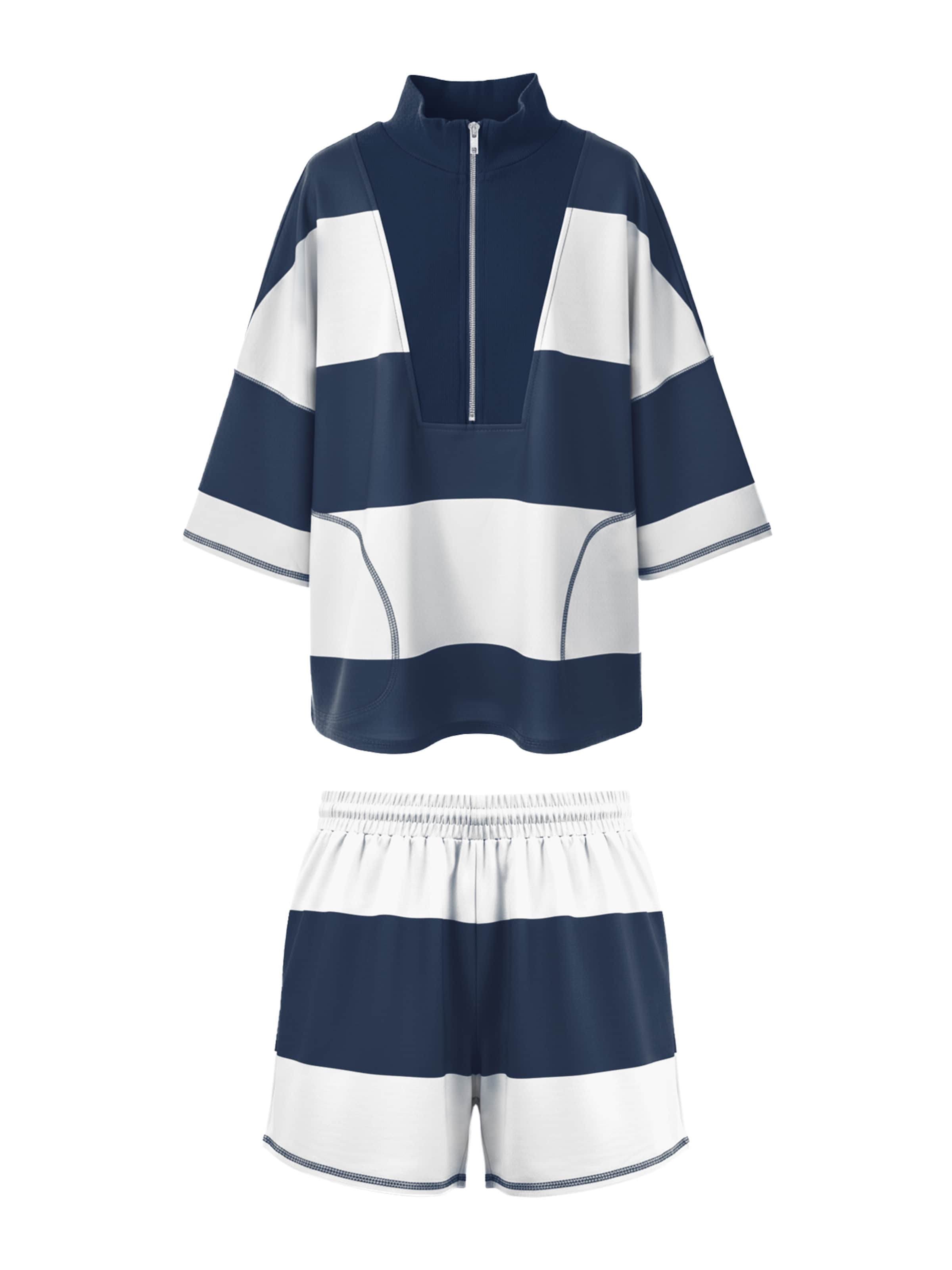 Costum cu pantaloni 'Active' de la Imily Bela pe albastru: față