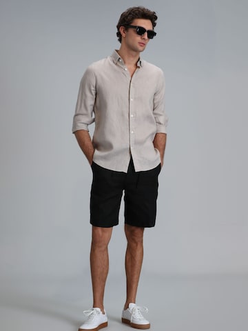 Lufian Comfort fit Button Up Shirt in Beige