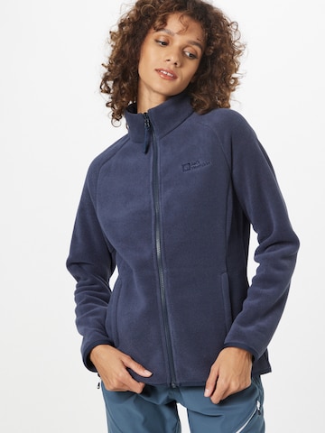 JACK WOLFSKIN Athletic fleece jacket 'Moonrise' in Blue: front