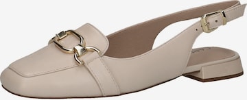 CAPRICE Slingback Pumps in Beige: front