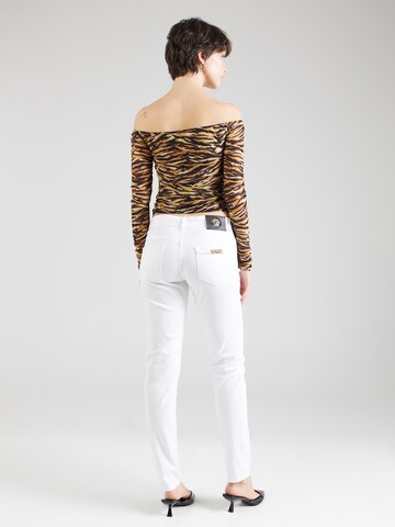 Coupe slim Jean 'Jackie' Versace Jeans Couture en blanc