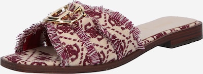 GUESS Muiltjes 'SYMO' in de kleur Beige / Bordeaux, Productweergave