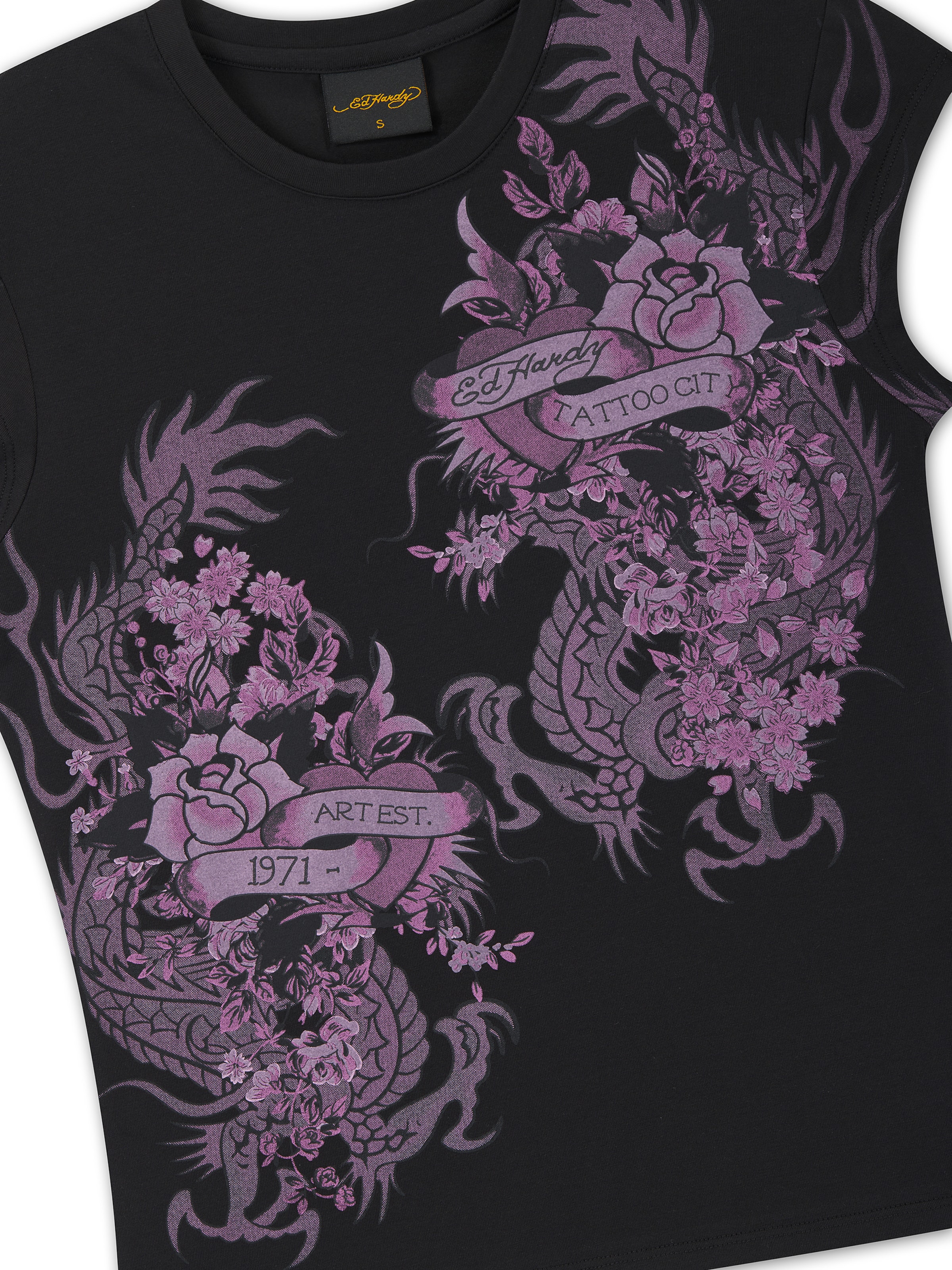 Maglietta 'Tattoo City' di Ed Hardy in nero