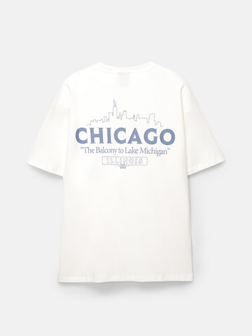 Pull&Bear Paita 'CHICAGO' värissä valkoinen