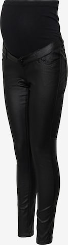 Vero Moda MaternitySkinny Hlače 'Vmmseven' - crna boja: prednji dio