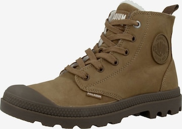 Palladium Lace-Up Ankle Boots 'Pampa' in Brown: front