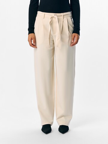 OBJECT - Pierna ancha Pantalón plisado 'OBJLisa' en beige: frente