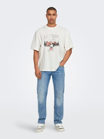 Only & Sons T-Shirt 'ONSMICKEY MOUSE' in Weiß