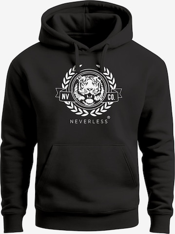 Neverless Sweatshirt 'Academic Tiger' in Schwarz: Vorderseite