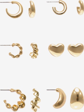 Boucles d'oreilles Pull&Bear en or : devant