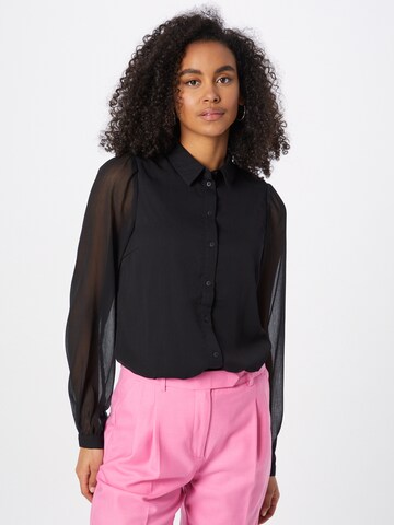 PIECES - Blusa 'Blume' en negro: frente