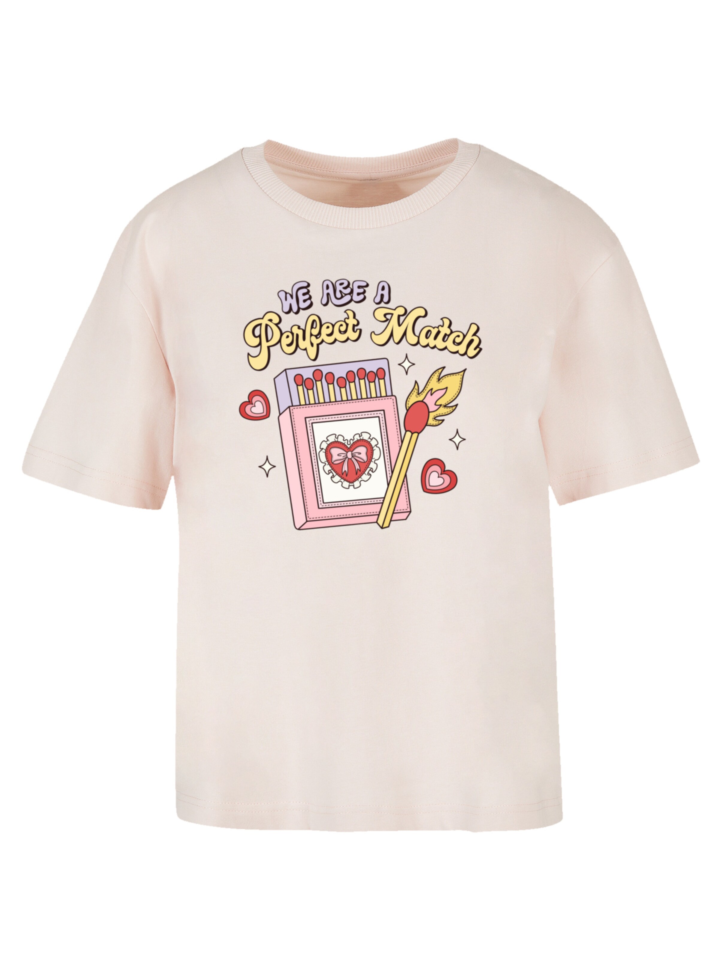 T-shirt 'We Are A Perfect Match Love' F4NT4STIC en rose : devant