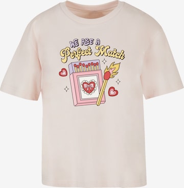 T-shirt 'We Are A Perfect Match Love' F4NT4STIC en rose : devant