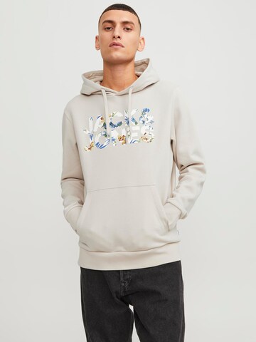 JACK & JONES Sweatshirt 'JJEJeff' in Beige: front