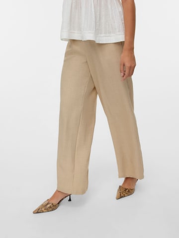 VERO MODA Wide leg Pleat-front trousers 'VMMelaney' in Grey: front