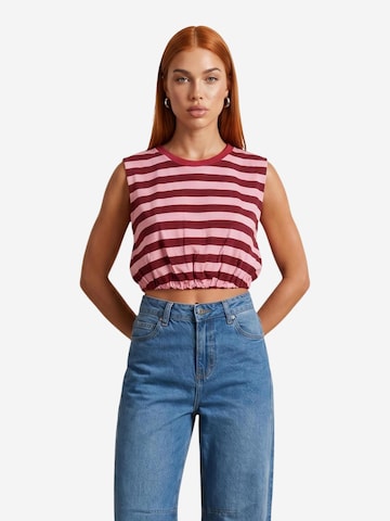 Top 'Viscosa Righe' di I AM in rosso