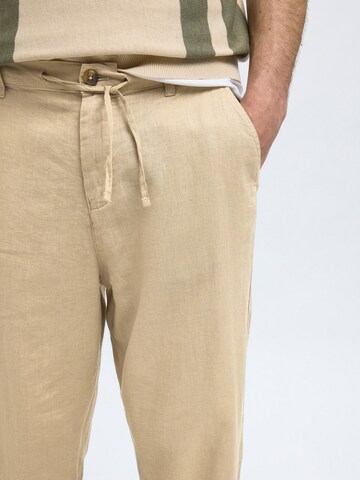 SELECTED HOMME Loose fit Pants 'SLHMagnus' in Beige