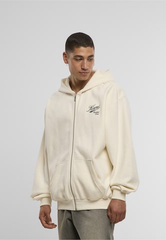 Karl Kani - Sudadera con cremallera 'Varsity' en blanco