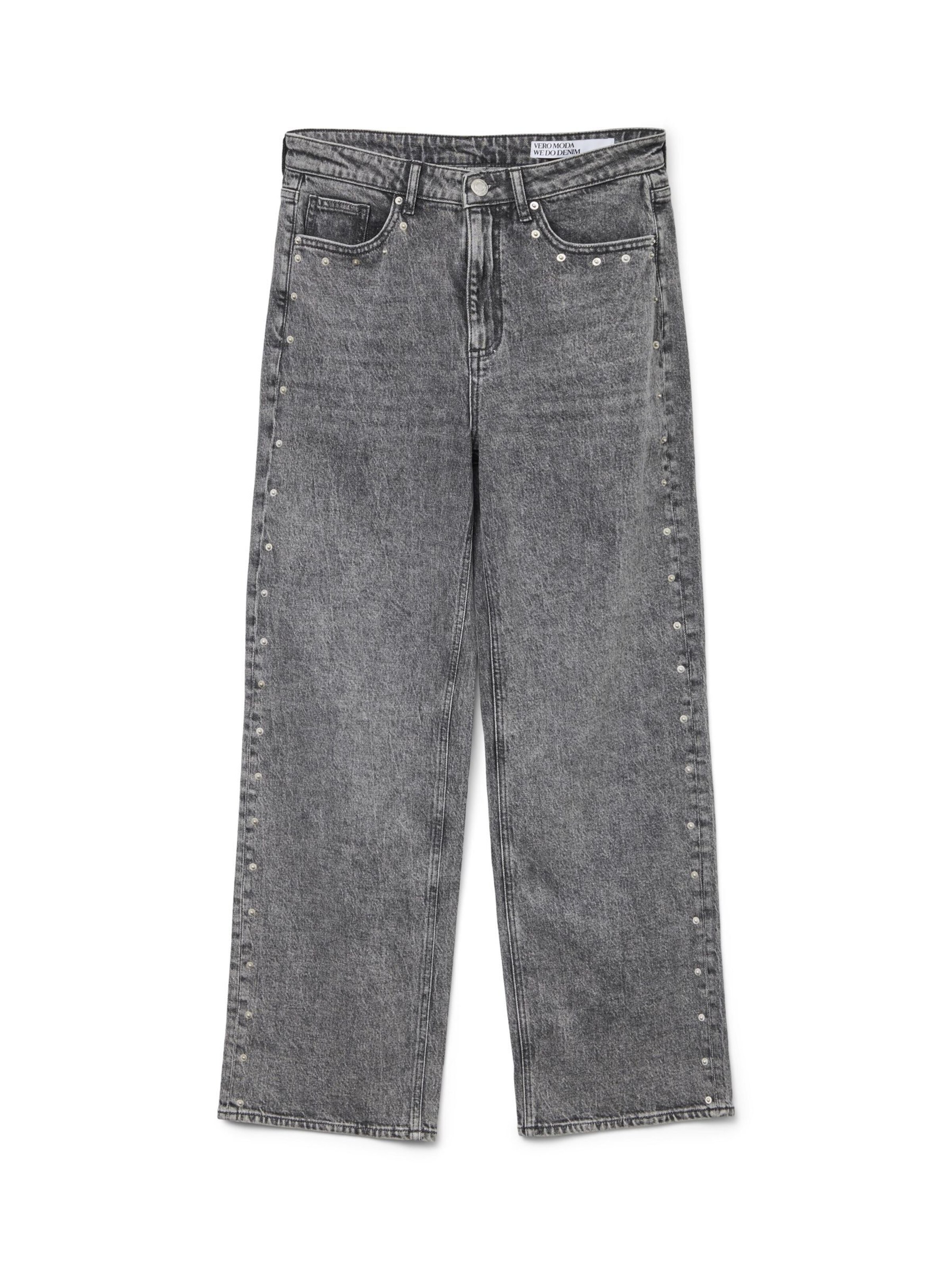 VERO MODA Wide leg Jeans 'TESSA' in Grijs: voorkant