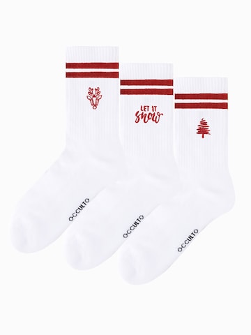 Occulto Socks 'Rudolph' in White