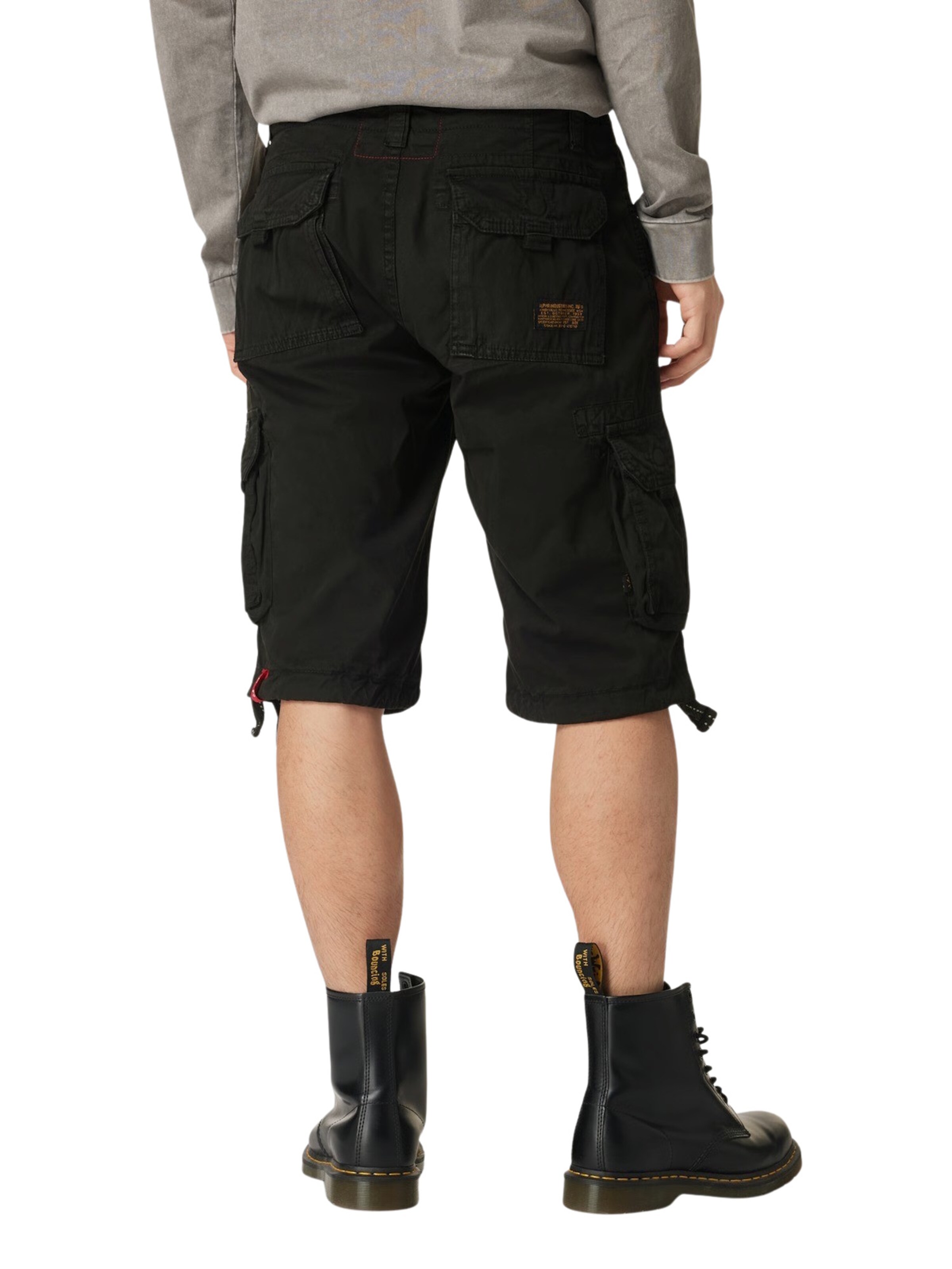 ALPHA INDUSTRIES Szabványos Cargo nadrágok 'Jet' - fekete