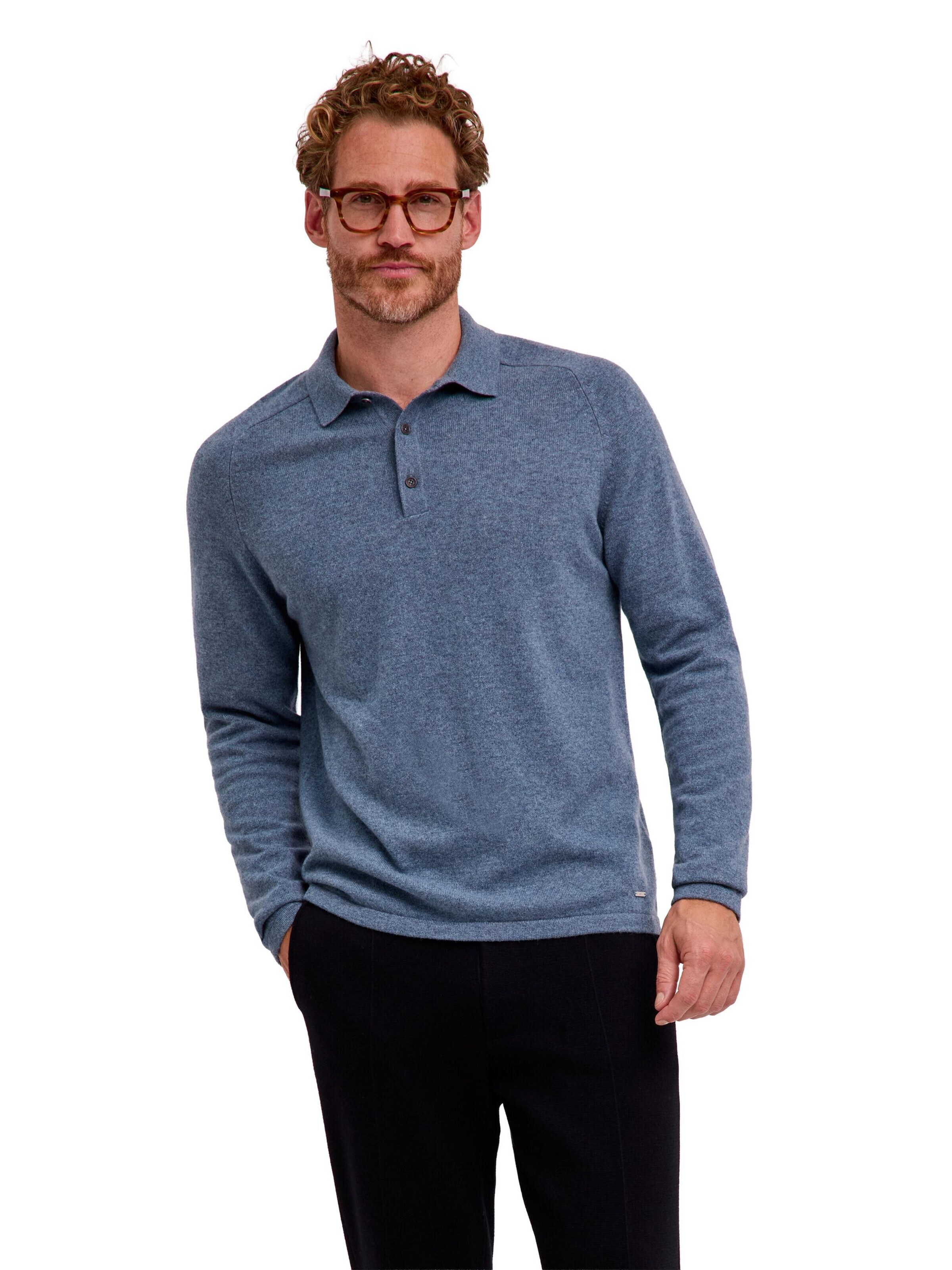 FALKE Sweater 'Pure Cashmere' in Blue: front