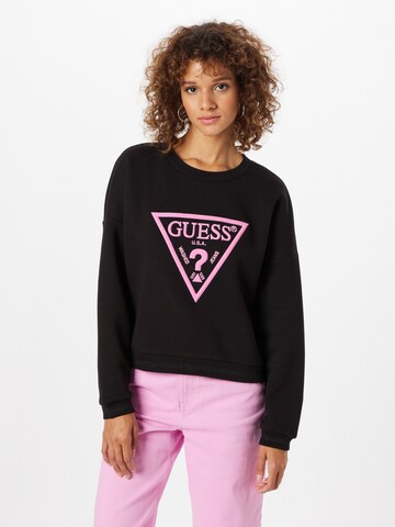 GUESSSweater majica 'ROXI' - crna boja: prednji dio