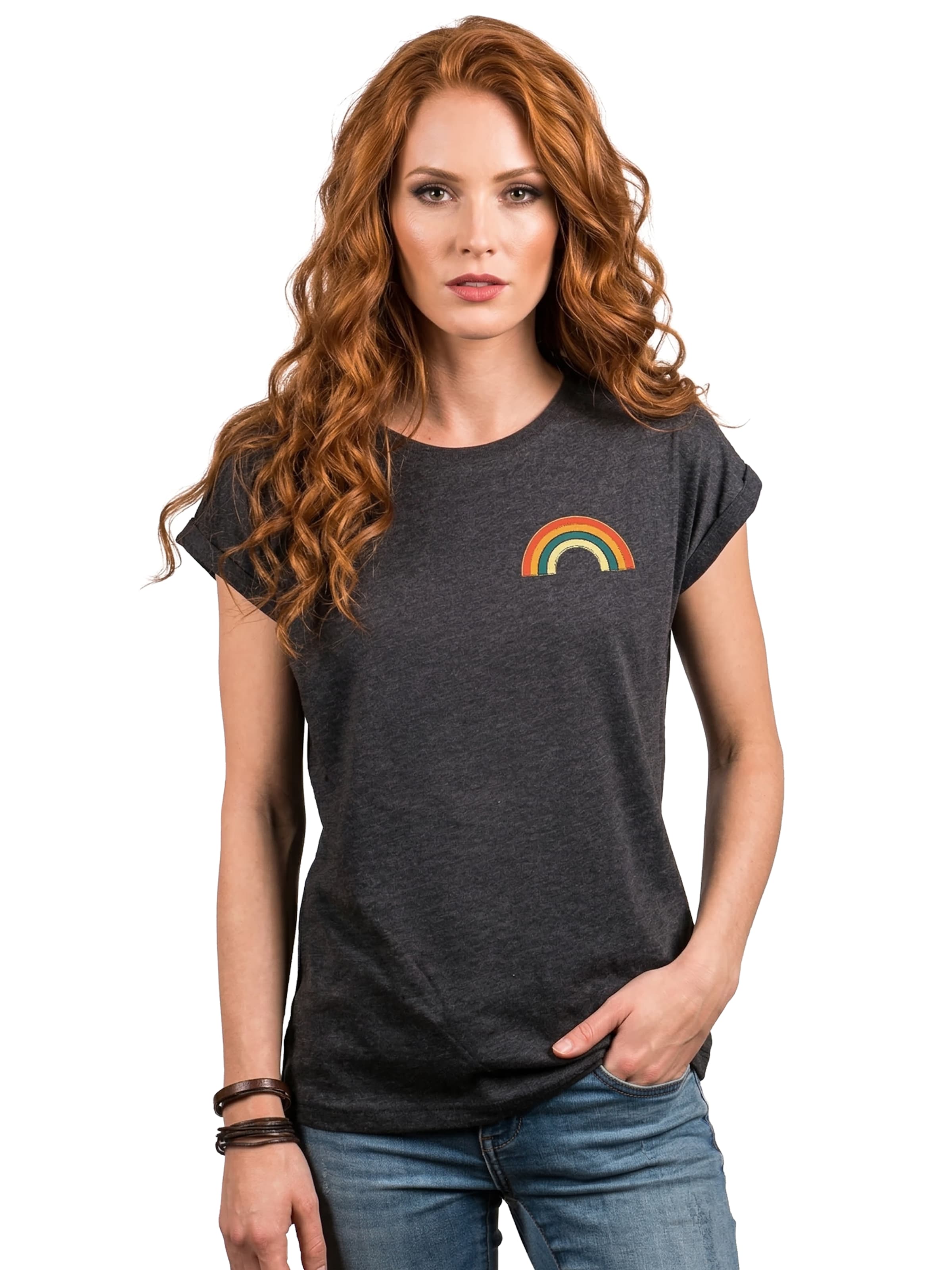 MAKAYA Shirt 'Rainbow' in Grey: front