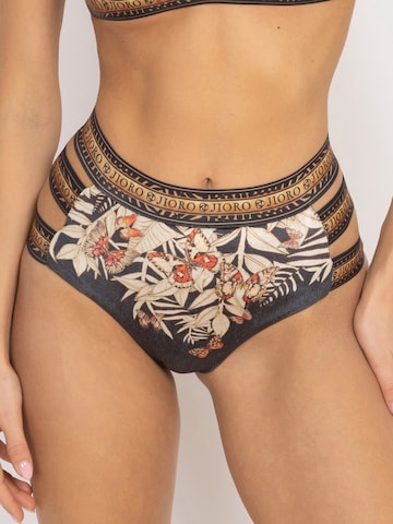 JIORO Bikinibroek 'MIDNIGHT BUTTERFLIES' in Zwart