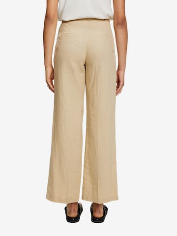 ESPRIT Zvonové kalhoty Kalhoty s puky – béžová