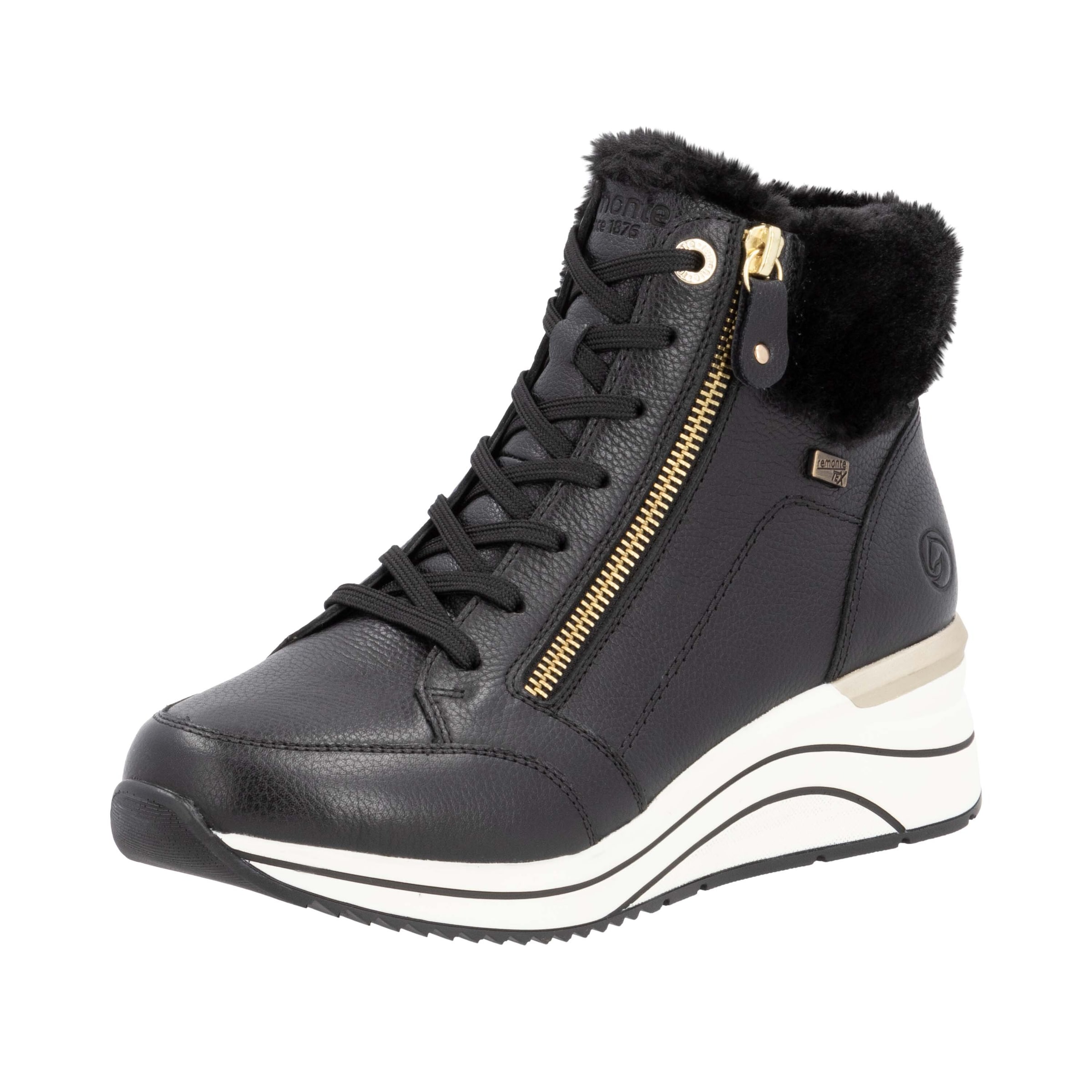 REMONTE Ботинки на шнуровке в Черный: спереди