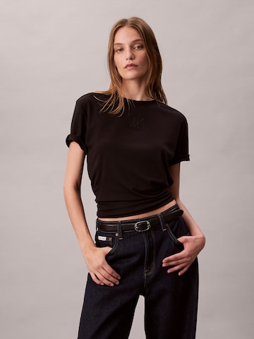 Calvin Klein Тениска в черно: отпред