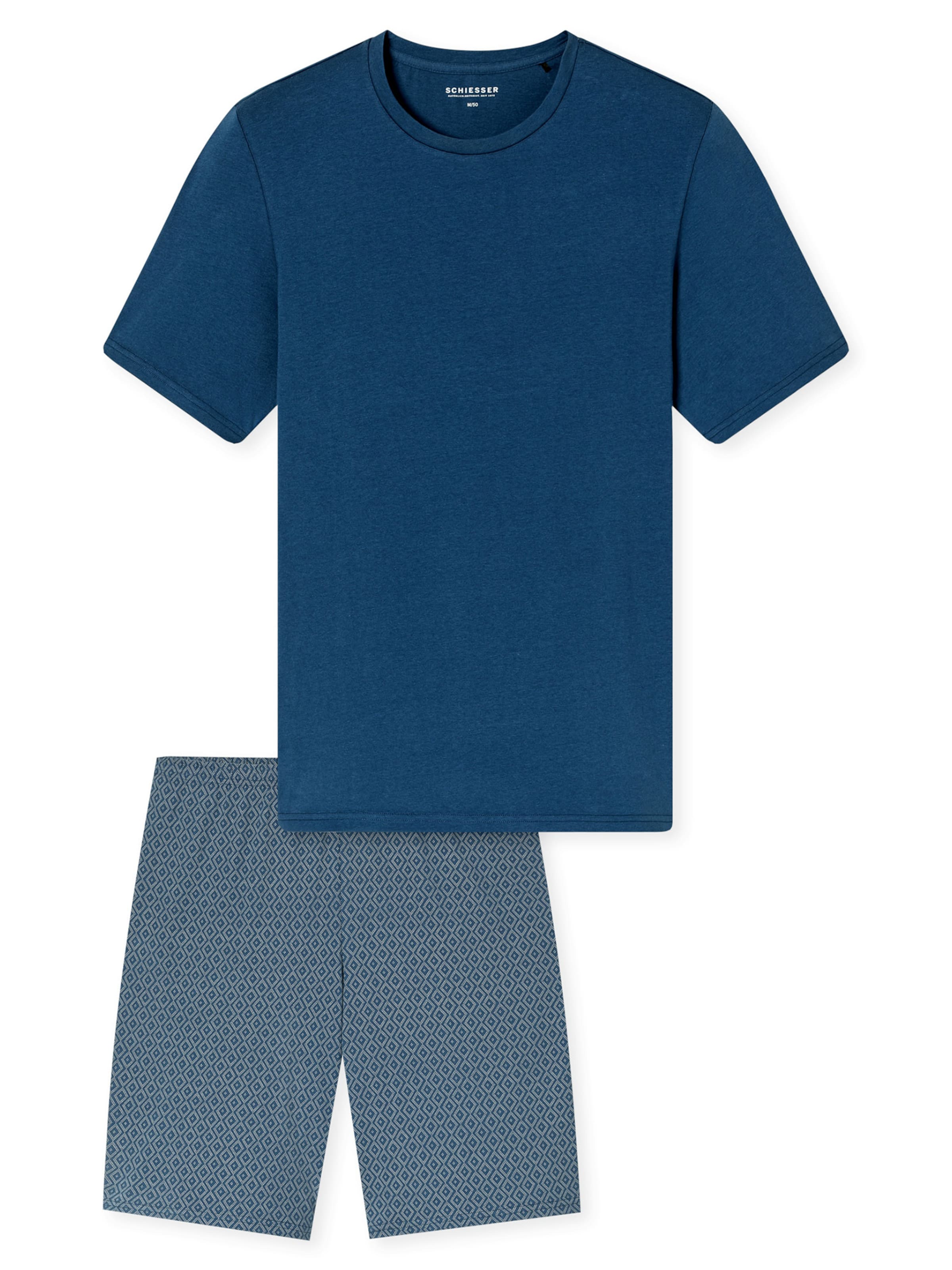 Pyjama court 'Casual Essentials' SCHIESSER en bleu : devant
