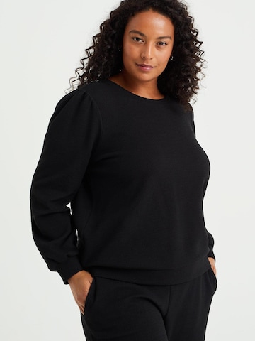 WE Fashion Sweatshirt i svart: framsida