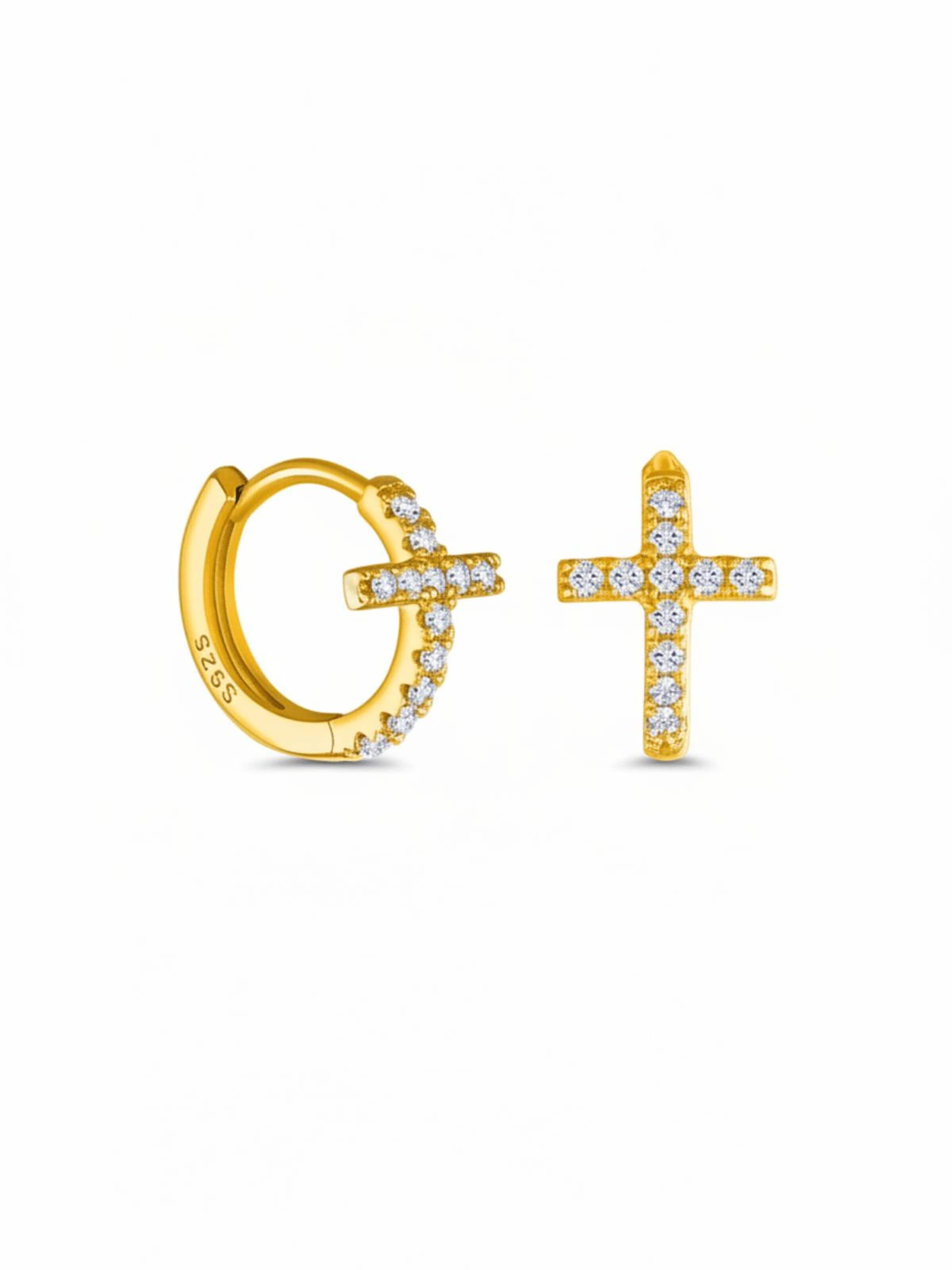 Cala Rose Earrings in Gold: front