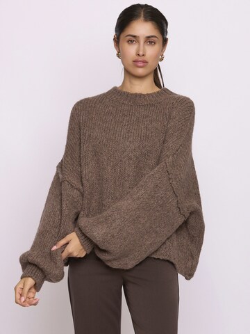Lilavie Strickpullover ' L ' in Braun: Vorderseite