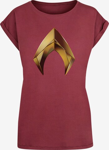 ABSOLUTE CULT T-Shirt 'Aquaman - Emblem' in Rot: predná strana