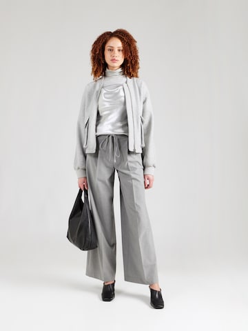 HUGO Zvonové kalhoty Kalhoty se sklady v pase 'Haminde' – šedá