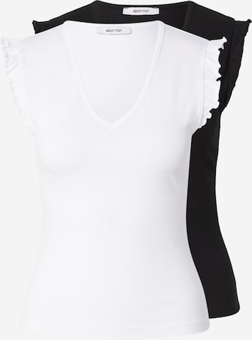 juoda ABOUT YOU Marškinėliai 'Liliane': priekis