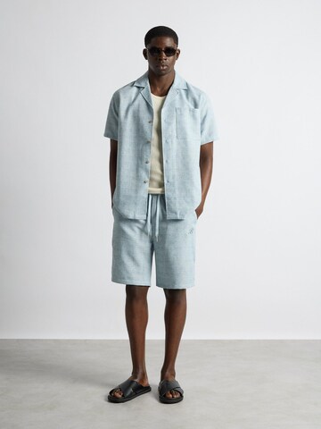 Burocs Comfort fit Button Up Shirt in Blue