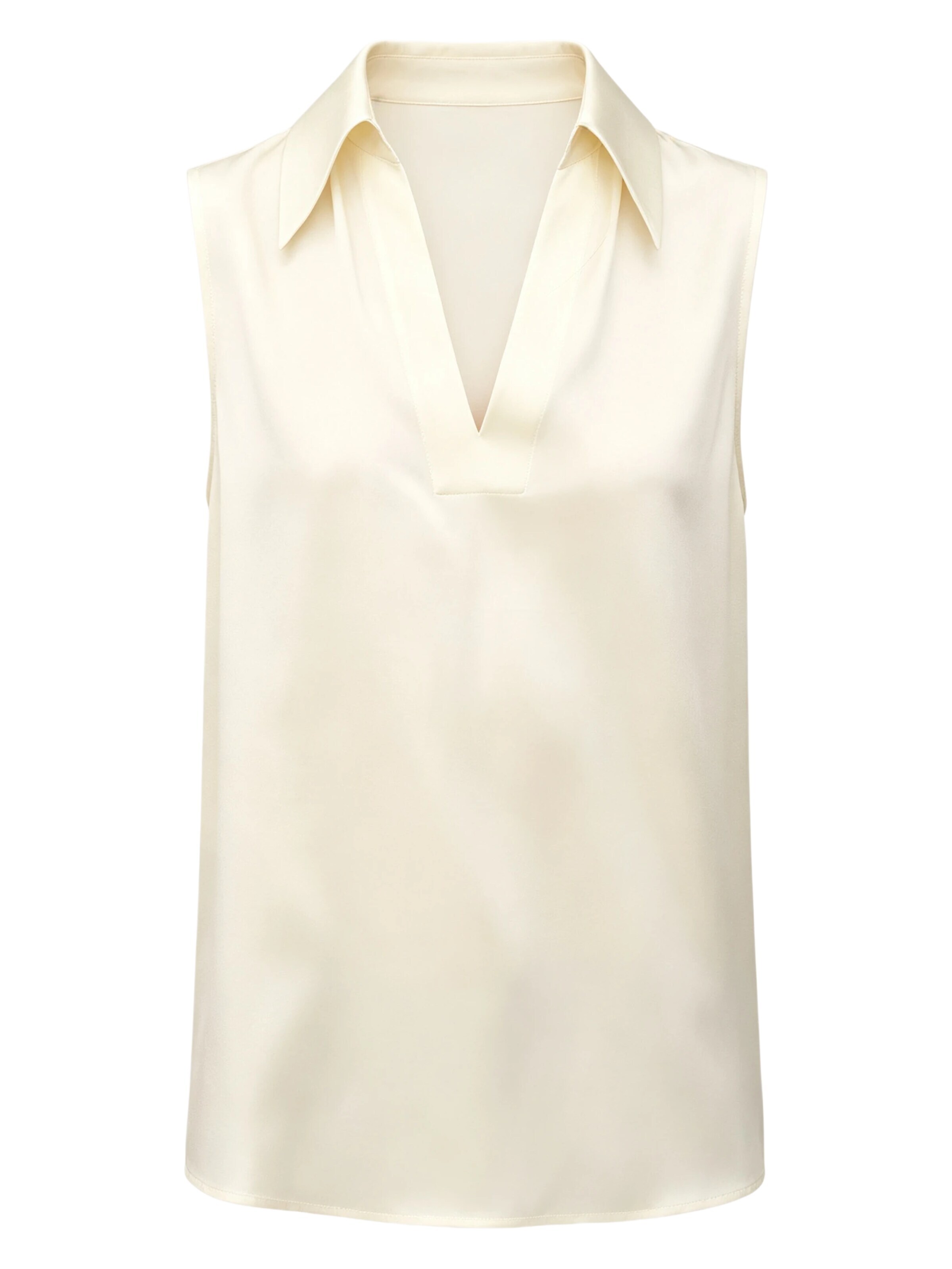 Lilysilk - Blusa 'Ärmelloses Seide Hemd mit V-Ausschnitt' en blanco: frente